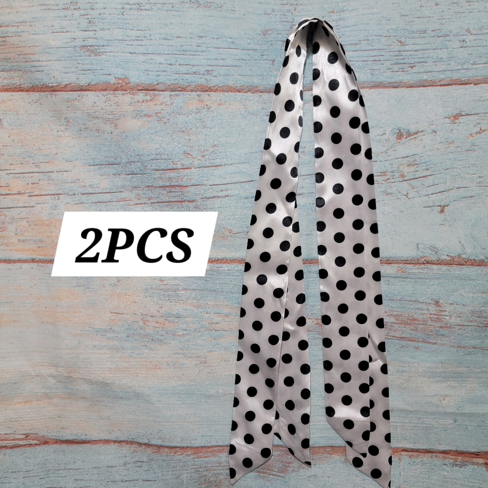 2pcs STYLISH POLKA DOTS TWILLY SCARF - Picture 2 of 3